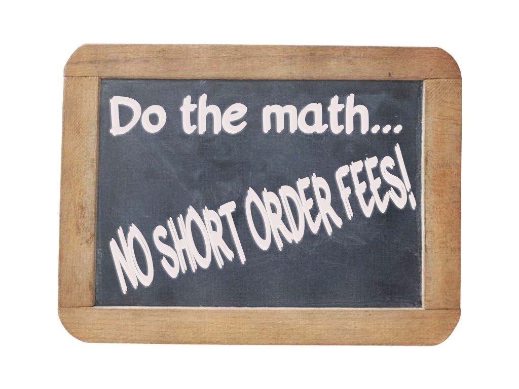 No short order fees do the math
